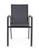 Set 4 Sedie da Giardino 56x61,5x88h cm con Braccioli Krion Antracite