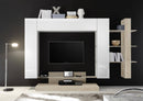 Parete Attrezzata Mobili Soggiorno 2 Pensili 1 Mobile TV 1 Libreria in Melaminico 259x40x175cm TFT Nico Bianco Rovere