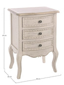 Comodino 3 Cassetti Clarisse in Legno