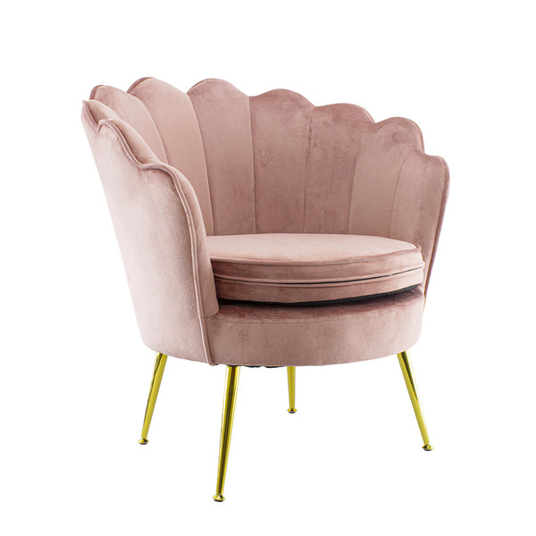 online Gepolsterte Armlehnenlehne aus Samt mit Antik-Roségold-Füßen