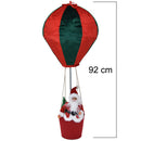 Decorazione Natalizia Mongolfiera di Babbo Natale Ø40x92 cm in Velluto Verde e Rosso      