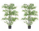 Set 2 Piante Artificiali di Bamboo Ø70x150 cm in Plastica con Vasi Verde