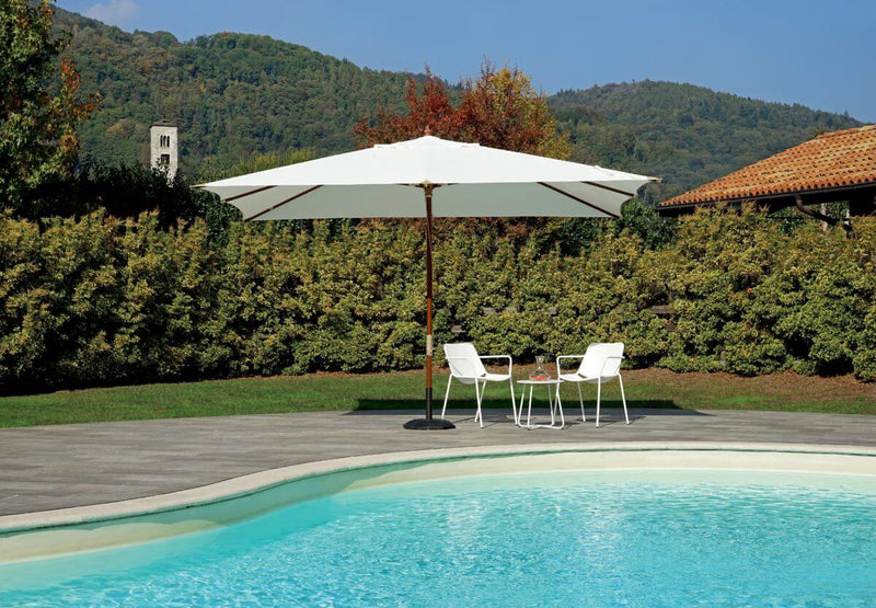 Ombrellone da Giardino 3x4 m Palo Ø48 mm in Legno Vorghini Ecrù