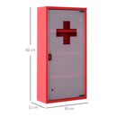 Armadietto per Medicinali Rosso 60x30x12 cm 