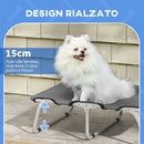 Brandina Lettino per Cani Piccoli Pieghevole 71x58x20 cm per Interno ed Esterno in Metallo e Tessuto Oxford Grigio