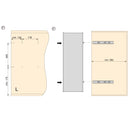 Specchio Estraibile per Armadio 34x100 cm Emuca Grigio Metallizzato