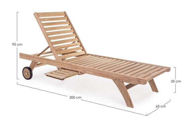 Lettino con Ruote Maryland in Teak