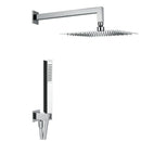 Kit Soffione Doccia Quadrato 20x20 cm in Acciaio Inox Rondò 20