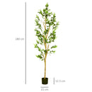 Pianta Artificiale Ulivo H180 cm con Vaso Verde