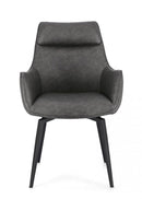 Set 2 Poltrone 56x65x92h cm Lawrence Pu Antracite 