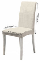 Set 2 Coprisedie con Schienale Elasticizzati in Poliestere Leslie Blu Scuro 