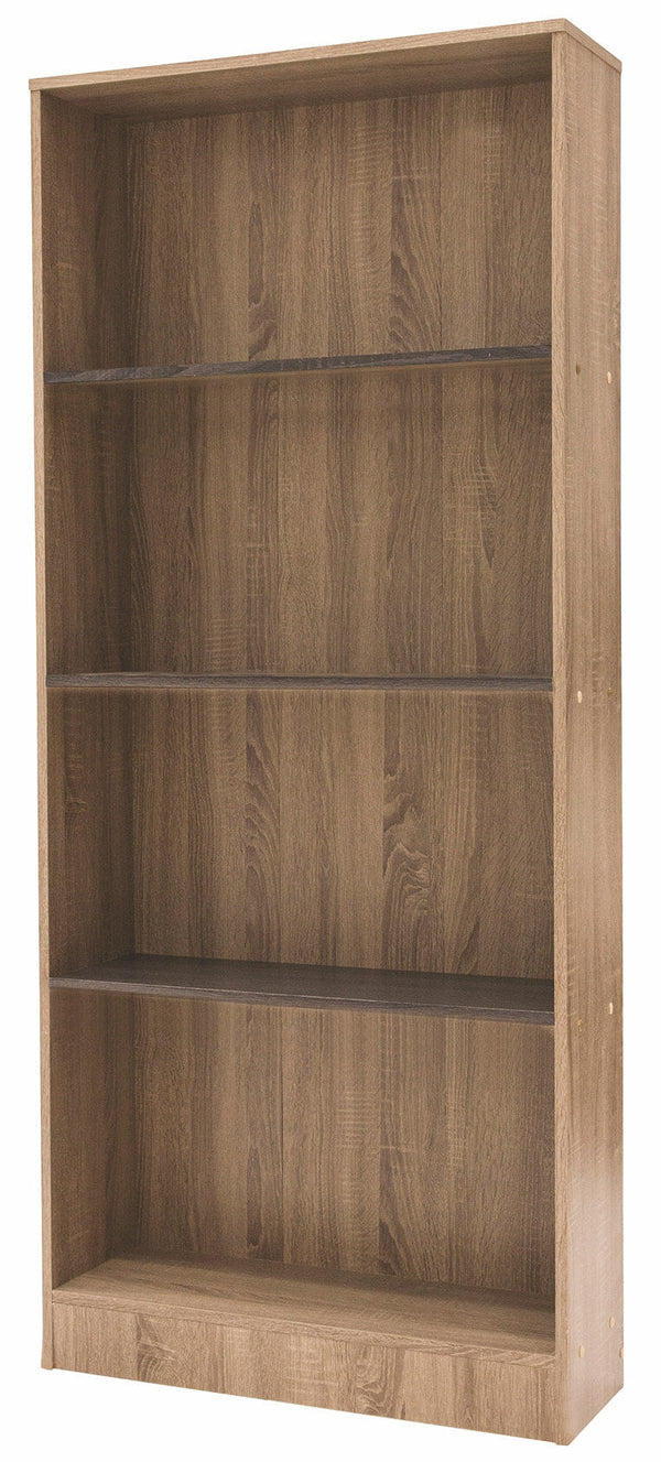 sconto Bücherregal 4 Regale 73x24x170 cm in MDF Soriani Light und Dark Brown