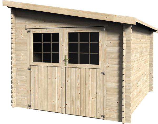 Casetta Box da Giardino per Attrezzi 2,81x3,41m Senza Pavimento in Legno Abete 28mm Esprit N1 online