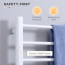 Scaldasalviette Elettrico 8 Barre 50x45x80 cm in Acciaio al Carbonio Bianco