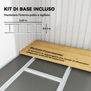 Ripostiglio da Giardino 280x130x172 cm con 2 Prese d'Aria e 2 Porte Scorrevoli in Acciaio Grigio Chiaro      