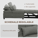 Poltrona Letto Clic Clac 4 in 1 Convertibile in Chaise Longue e Poggiapiedi Grigio  