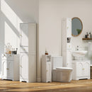 Mobile Sotto Lavabo Bagno 60x30x65 cm a 2 Ante con Ripiano Regolabile su 3 Livelli in Legno Bianco      