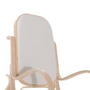 Poltrona a Dondolo in Legno Stile Classico Crema 