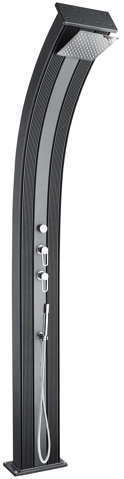 sconto Hybrid Solar Gartendusche 40L Anthrazit Mischer und Fußwascher