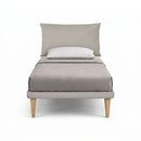 Letto Singolo con Rete Rivestita Similpelle Tortora Tessis Testata Soft Varie Misure