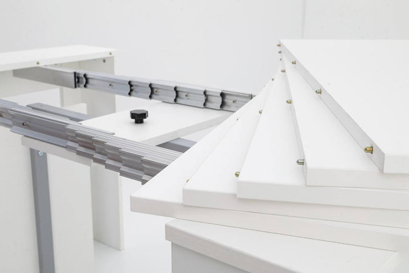 Consolle Tavolo Allungabile in Melamina 42/302x95x76cm TFT  Moon Bianco Cenere