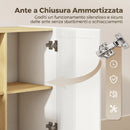 Credenza 133x35x79,7 cm con 2 Ripiani Aperti e 2 Armadietti in Pannello Truciolare e MDF      