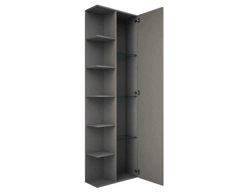 Mobile da Bagno a Colonna 1 Anta 6 Mesole in Melaminico 47,5x18x142,5cm TFT Bali Piombo