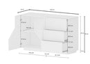 Credenza 2 Ante + 3 Cassetti 140x43x86 cm Alien Ardesia e Acero Pereira