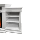 Camino Elettrico da Pavimento Effetto Fiamma 179x48x85 cm 900W/1800W in Legno Bianco