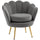 Gepolsterter Sessel 76x67x74 cm in grauem Samtstoff