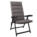 Sedia Sdraio Pieghevole da Giardino Reclinabile 6 Posizioni con Cuscino Tortora