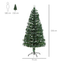 Albero di Natale Artificiale 150 cm 180 Rami con Luce LED Fibre Ottiche  Pino Verde