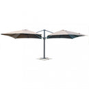 Ombrellone da Giardino Doppio Archimede 3x3 m in Alluminio Antracite Telo Tortora