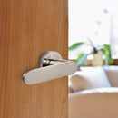 Maniglie Bunbury per Porta da Interno con Rosetta Ø50 mm Alluminio Nickel Satinato 5 Sets. Emuca