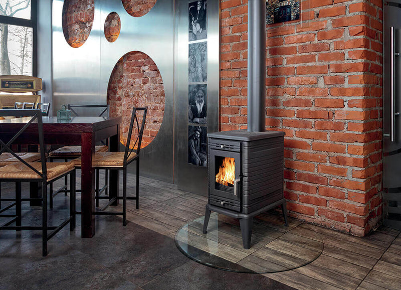 Stufa a Legna 6/13KW in Ghisa Flig El Paso 130 Nera