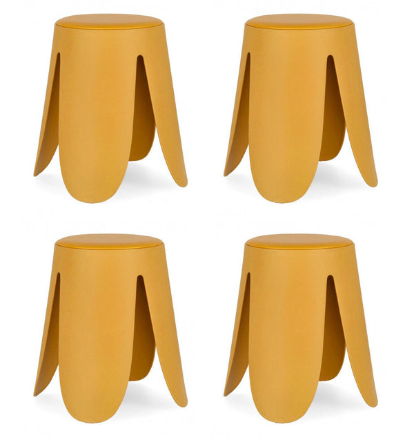 Set 4 Sgabelli Ø37x47 cm in Similpelle Imogen Senape prezzo
