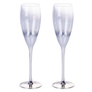 Set 2 Bicchieri da Champagne Très Chic Flûte in Vetro VdE Tivoli 1996 Silver