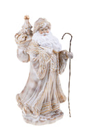 Statuina Babbo Natale con Sacco 48,5 cm in Porcellana Bianco