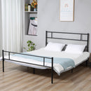 Struttura Letto Una Piazza e Mezzo 140x200 cm in Acciaio con Doghe Integrate Nero