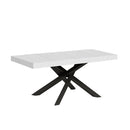 Tavolo Allungabile 130-390x90x77 cm Volantis Premium Bianco Frassino Telaio Antracite 