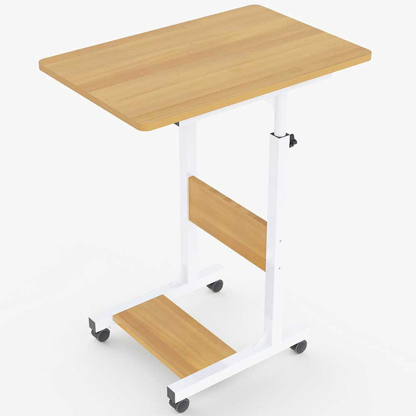 prezzo Tavolino Porta PC Computer da Letto Divano Regolabile con Ruote Beige