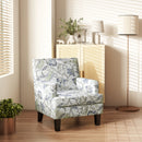 Poltroncina Retrò 71x74x82,5 cm in Tessuto con Finitura a Borchie e Fantasia a Fiori
