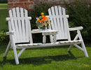 Poltrona 2 Posti da Giardino con Tavolino in Legno Kyoto Bianco