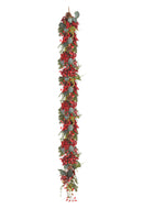 Ghirlanda con Eucalipto Lunghezza 178 cm Rosso/Verde