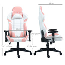 Sedia da Gaming Reclinabile 155° con Poggiatesta e Supporto Lombare 69x54x125-132,5 cm in Similpelle Rosa