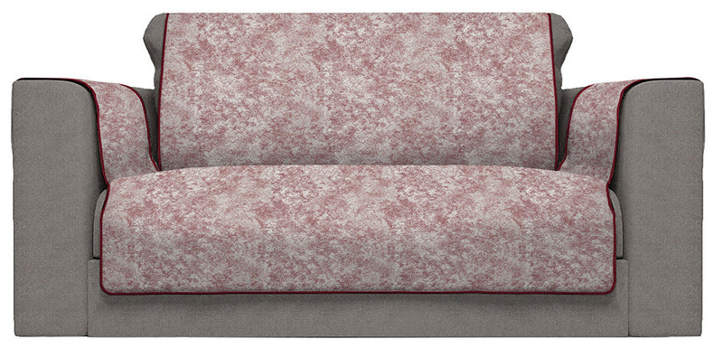 Copridivano con Copri Braccioli in Poliestere e Cotone Bordeaux Varie Misure