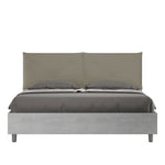 Letto Matrimoniale Struttura Cemento con Cuscini in Similpelle Egos Appia Cappuccino Varie Misure
