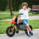 Moto Elettrica per Bambini 3-6 Anni 107x56x70 cm Batteria 12V e Rotelle Rimovibili Arancione   