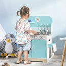 Cucina Giocattolo per Bambini 65x29x81 cm con Luci e Utensili in MDF e PP Azzurra