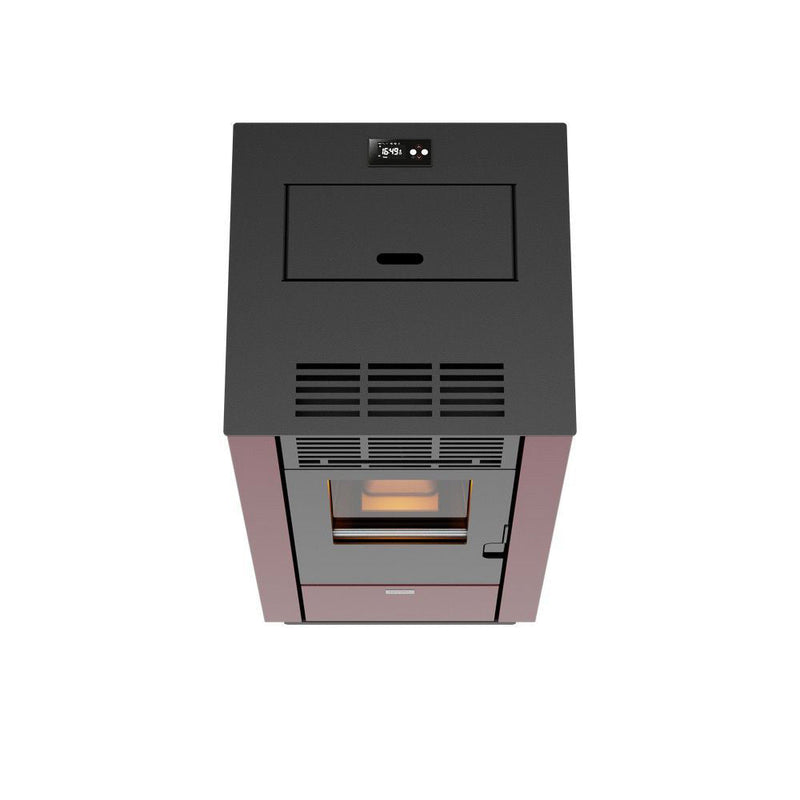 Stufa a Pellet ad Aria Ventilata 8,87kW Stella 90 Bordeaux e Rosso